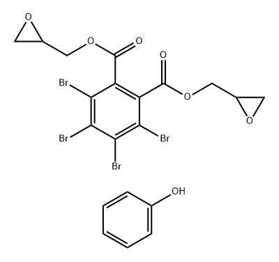 1,2-Benzenedicarboxylic acid, 3,4,5,6-tetrabromo-, bis(oxiranylmethyl) ester, reaction products with phenol bromo derivs. 结构式