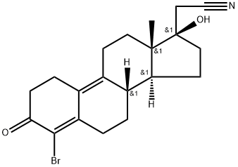 (17α)-4-Bromo-17-hydroxy-3-oxo-19-norpregna-4,9-diene-21-nitrile 结构式