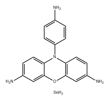 10H-Phenoxazine-3,7-diamine, 10-(4-aminophenyl)-, tin salt (1:) 结构式