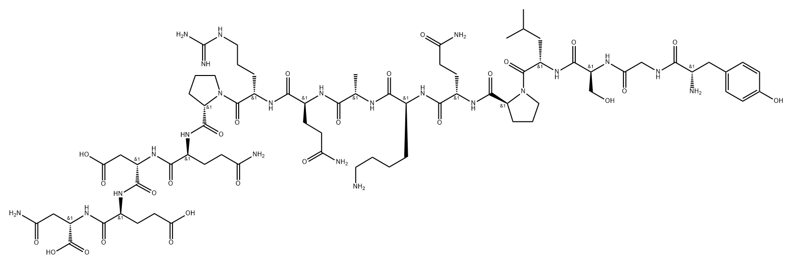 (Des-Gly77,Des-His78)-Myelin Basic Protein (68-84) (bovine) 结构式