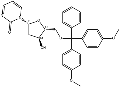 2(1H)-Pyrimidinone, 1-[5-O-[bis(4-methoxyphenyl)phenylmethyl]-2-deoxy-β-D-erythro-pentofuranosyl]- 结构式