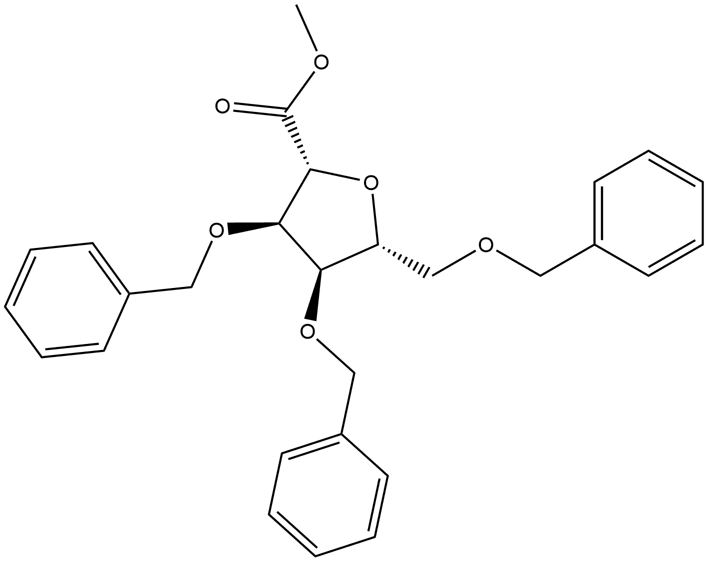 D-Allonic acid, 2,5-anhydro-3,4,6-tris-O-(phenylmethyl)-, methyl ester 结构式
