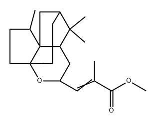 2-Propenoic acid, 2-methyl-3-(octahydro-1,7,7-trimethyl-1H-3a,8-ethanodicyclopenta[b,c]pyran-5-yl)-, methyl ester, [1R-[1α,3aα,5β(E),6aβ,8α,9aR*]]- (9CI) 结构式