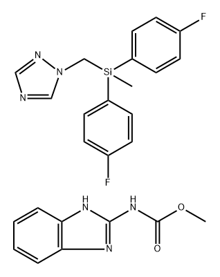 Carbamic acid, N-1H-benzimidazol-2-yl-, methyl ester, mixt. with 1-[[bis(4-fluorophenyl)methylsilyl]methyl]-1H-1,2,4-triazole 结构式