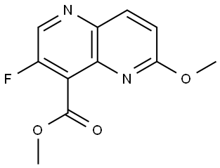 1,5-Naphthyridine-4-carboxylic acid, 3-fluoro-6-methoxy-, methyl ester 结构式