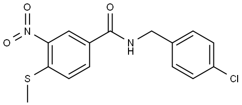 N-(4-chlorobenzyl)-4-(methylthio)-3-nitrobenzamide 结构式