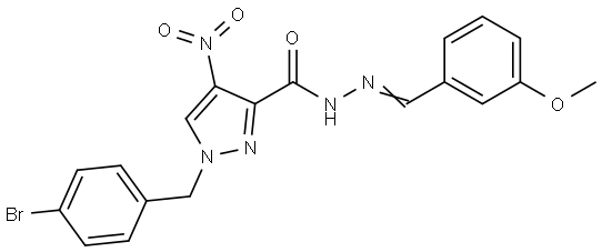 1-(4-BROMOBENZYL)-N'-(3-METHOXYBENZYLIDENE)-4-NITRO-1H-PYRAZOLE-3-CARBOHYDRAZIDE 结构式