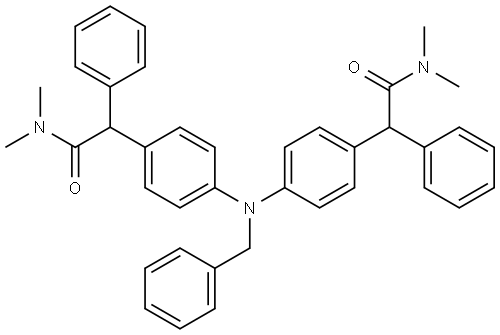 Benzeneacetamide, 4,4'-[(phenylmethyl)imino]bis[N,N-dimethyl-α-phenyl- (9CI) 结构式