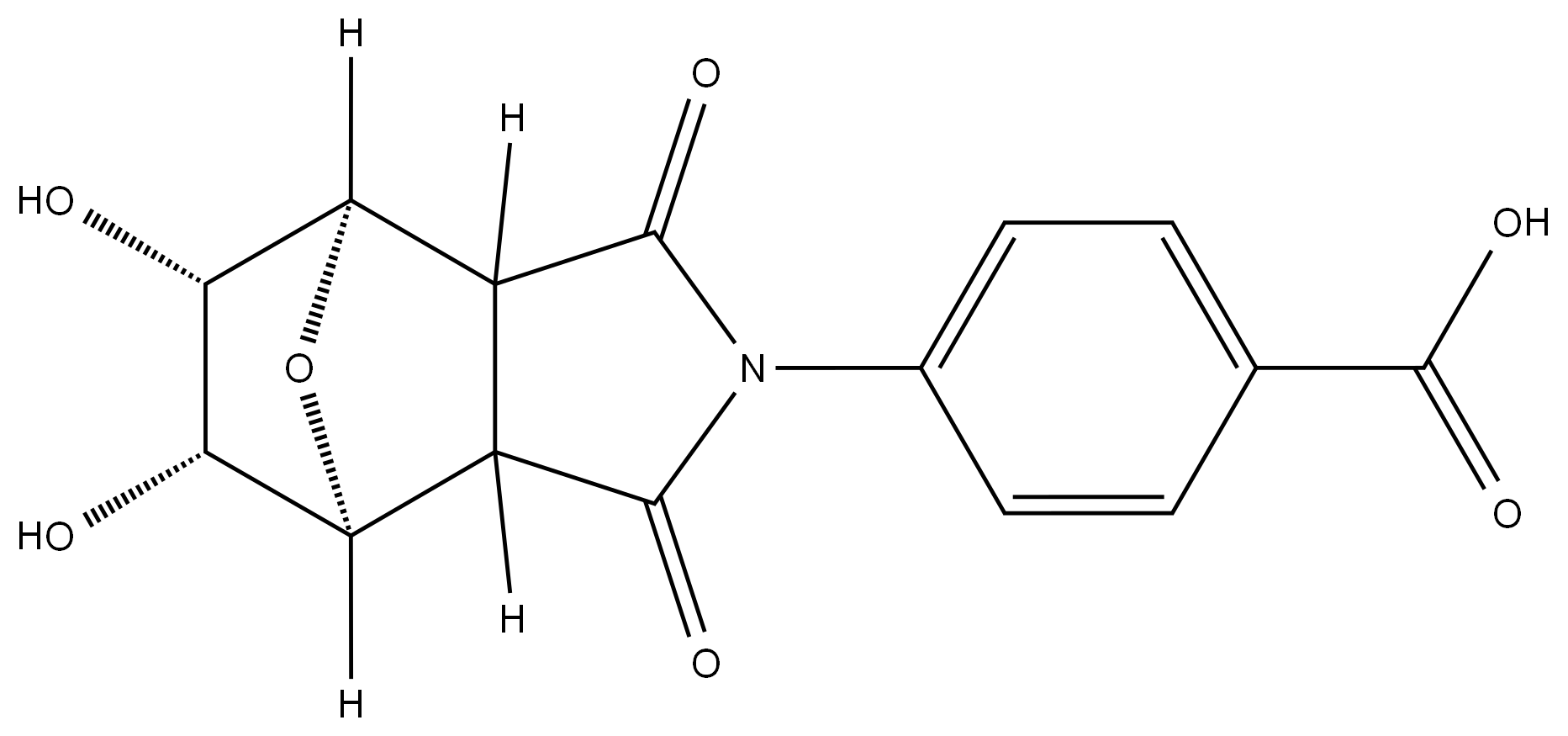 4-((4R,5S,6R,7S)-5,6-dihydroxy-1,3-dioxohexahydro-1H-4,7-epoxyisoindol-2(3H)-yl)benzoic acid 结构式