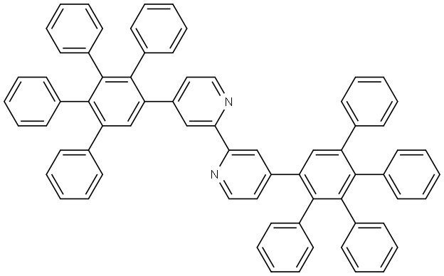 4,4'- 双 (3',6'- 二苯基 -[1,1':2',1''- 三联苯]-4'- 基)-2,2'- 联吡啶 结构式