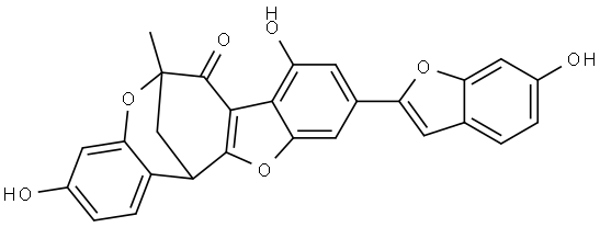 6,13-Methano-6H-benzofuro[3,2-d][1]benzoxocin-7(13H)-one, 3,8-dihydro-10-(6-hydroxy-2-benzofuranyl)-6-methyl-, (6α,13α)- (9CI) 结构式