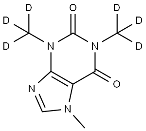 7-methyl-1,3-bis(methyl-d3)-3,7-dihydro-1H-purine-2,6-dione 结构式