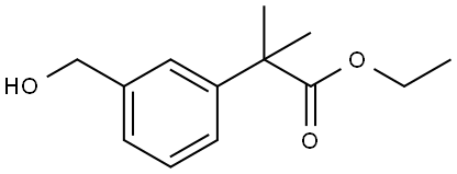 2-(3-(羟甲基)苯基)-2-甲基丙酸乙酯 结构式