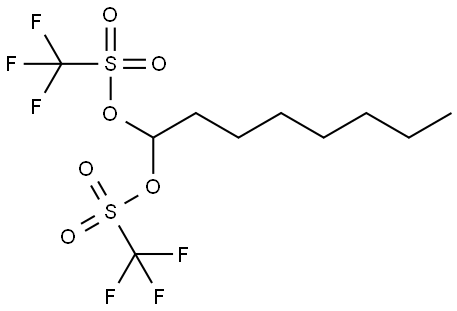 Methanesulfonic acid, 1,1,1-trifluoro-, 1,1'-octylidene ester 结构式