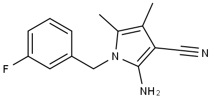 2-Amino-1-[(3-fluorophenyl)methyl]-4,5-dimethyl-1H-pyrrole-3- carbonitrile 结构式