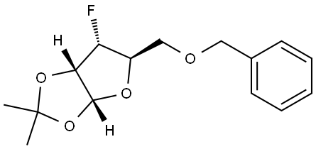 α-D-Ribofuranose, 3-deoxy-3-fluoro-1,2-O-(1-methylethylidene)-5-O-(phenylmethyl)- 结构式