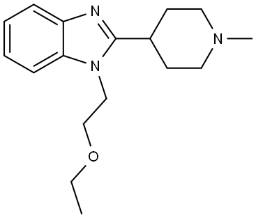 1-(2-乙氧基乙基)-2-(1-甲基-4-哌啶基)苯并咪唑 结构式