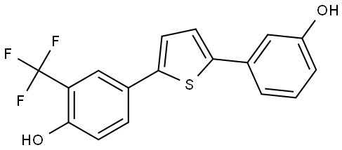 Phenol, 4-[5-(3-hydroxyphenyl)-2-thienyl]-2-(trifluoromethyl)- 结构式