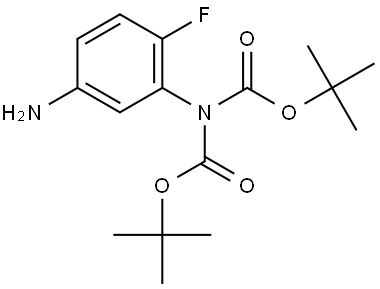 二叔丁基(5-氨基-2-氟苯基)亚氨基二碳酸酯 结构式