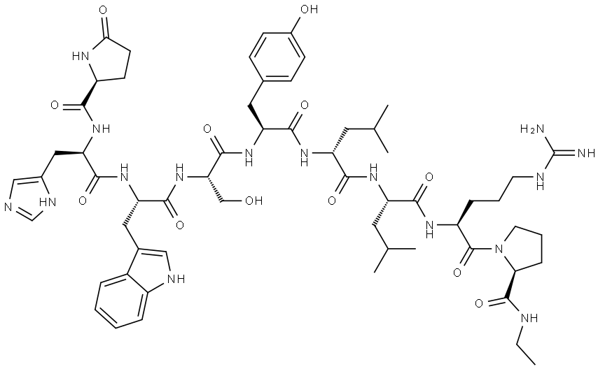 (DES-GLY10,D-HIS2,D-LEU6,PRO-NHET9)-LHRH 结构式