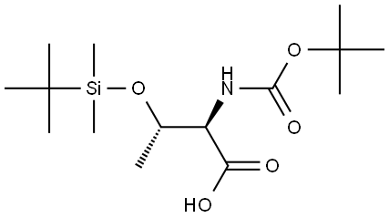 N-(叔丁氧羰基)-O-(叔丁基二甲基甲硅烷基)-D-苏氨酸 结构式