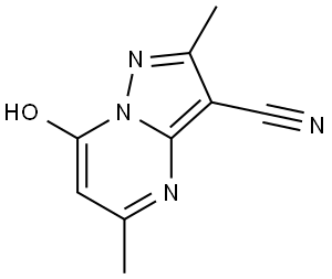 7-hydroxy-2,5-dimethylpyrazolo[1,5-a]pyrimidine-3-carbonitrile 结构式