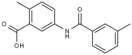 2-Methyl-5-[(3-methylbenzoyl)amino]benzoic acid 结构式