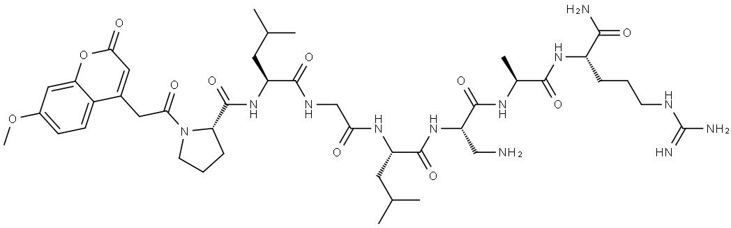 荧光肽MMP底物多肽MCA-PLGL-DPA-AR-NH2 结构式