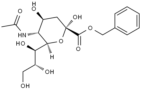 Phenylmethyl N-acetyl-β-neuraminate 结构式