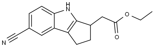 ethyl 2-(7-cyano-1,2,3,4-tetrahydrocyclopenta[b]indol-3-yl)acetate 结构式