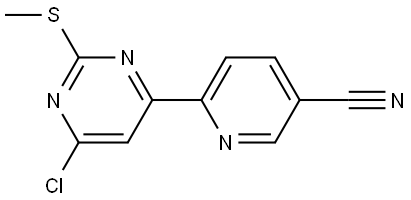 6-Chloro-2-methylthio-4-(5'-cyano-2'-pyridyl)pyrimidine 结构式