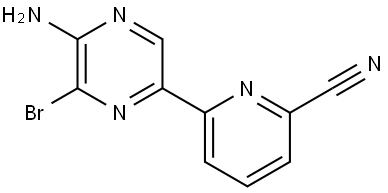 5-Amino-6-bromo-2-(6'-cyano-2'-pyridyl)pyrazine 结构式