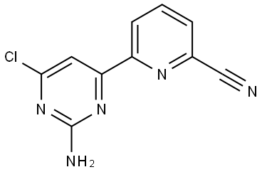 4-Chloro-2-amino-6-(6'-cyano-2'-pyridyl)pyrimidine 结构式