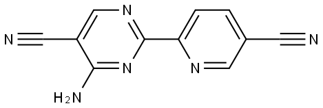 4-Amino-5,5'-dicyano-2-(2'-pyridyl)pyrimidine 结构式