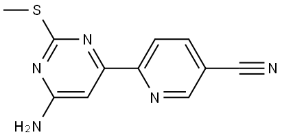 6-Amino-2-methylthio-4-(5'-cyano-2'-pyridyl)pyrimidine 结构式