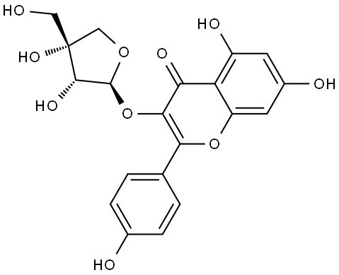 山奈酚-3-O-BETA-D-芹糖苷 结构式