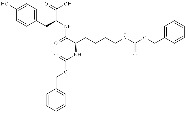 L-Tyrosine, N-(N2,N6-dicarboxy-L-lysyl)-, N,N-dibenzyl ester (6CI) 结构式