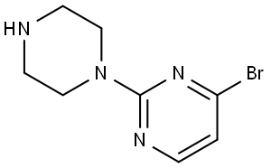 4-bromo-2-(piperazin-1-yl)pyrimidine 结构式