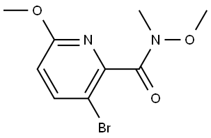 3-Bromo-N,6-dimethoxy-N-methyl-2-pyridinecarboxamide 结构式