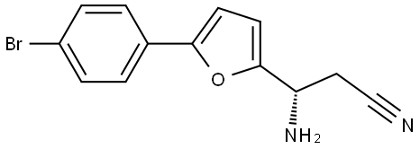 (3S)-3-AMINO-3-[5-(4-BROMOPHENYL)(2-FURYL)]PROPANENITRILE 结构式