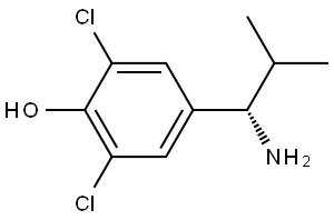 4-((1S)-1-AMINO-2-METHYLPROPYL)-2,6-DICHLOROPHENOL 结构式
