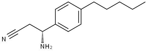 (3R)-3-AMINO-3-(4-PENTYLPHENYL)PROPANENITRILE 结构式
