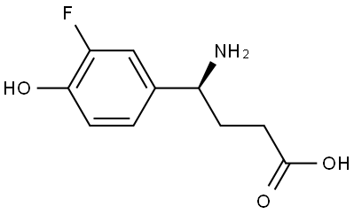 (S)-4-amino-4-(3-fluoro-4-hydroxyphenyl)butanoic acid 结构式