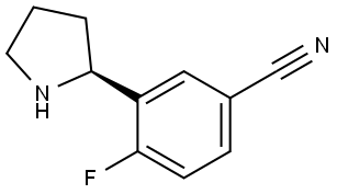 3-((2S)PYRROLIDIN-2-YL)-4-FLUOROBENZENECARBONITRILE 结构式