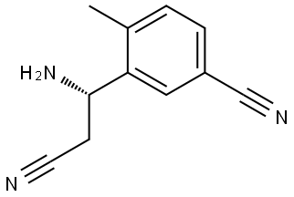 3-((1S)-1-AMINO-2-CYANOETHYL)-4-METHYLBENZENECARBONITRILE 结构式