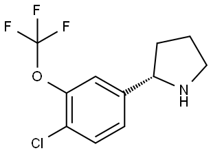 (2S)-2-[4-CHLORO-3-(TRIFLUOROMETHOXY)PHENYL]PYRROLIDINE 结构式