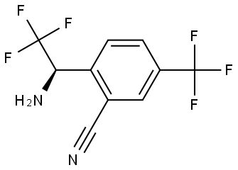 2-((1R)-1-AMINO-2,2,2-TRIFLUOROETHYL)-5-(TRIFLUOROMETHYL)BENZENECARBONITRILE 结构式