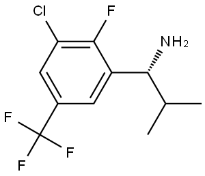 (1R)-1-[3-CHLORO-2-FLUORO-5-(TRIFLUOROMETHYL)PHENYL]-2-METHYLPROPAN-1-AMINE 结构式