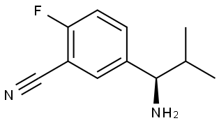 5-((1R)-1-AMINO-2-METHYLPROPYL)-2-FLUOROBENZENECARBONITRILE 结构式