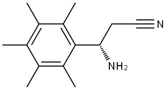 (3S)-3-AMINO-3-(2,3,4,5,6-PENTAMETHYLPHENYL)PROPANENITRILE 结构式